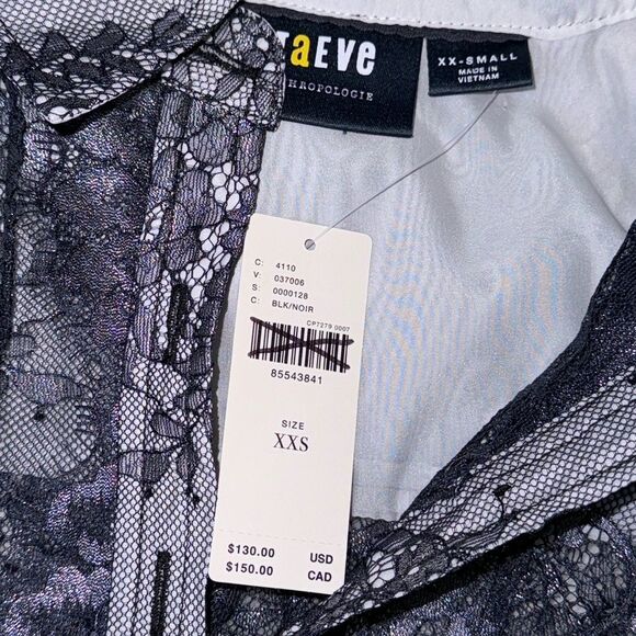 Anthropologie Maeve Lace Sheer Long Sleeve Button Down Blouse/Shirt Size XXS - Picture 6 of 14